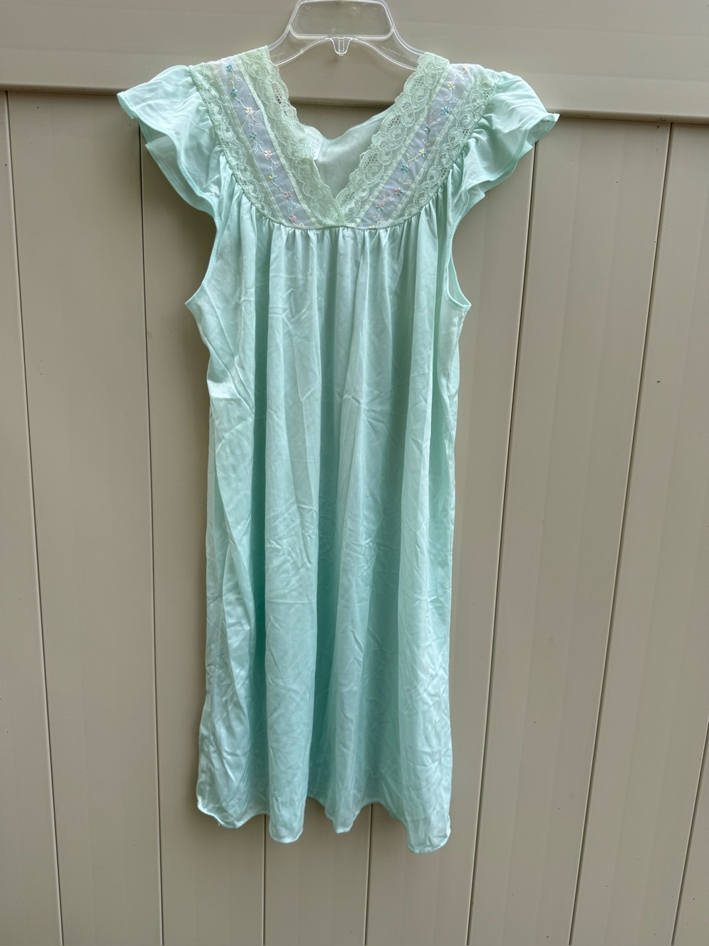 Vintage 60's Nylon Nightgown Philmaid Pale Green size medium